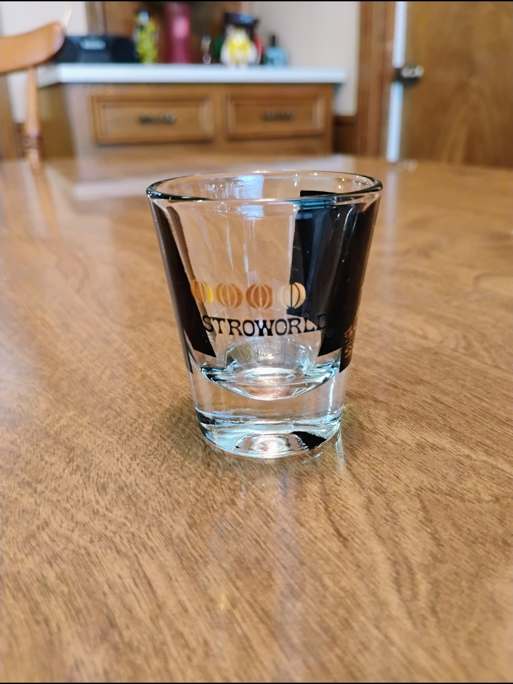 Astroworld Houston Texas Entertainment Park Souvenir Shot Glass with Gold Logo